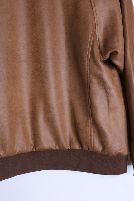 WE THE FREE Wild Rose Vegan Suede Bomber Jacket Chestnut Combo Women's S