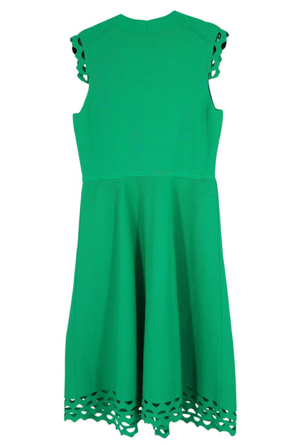 THE FOLD Vienna Sculpt Knit Midi Dress Emerald Green NWT Laser Cut Women's 10