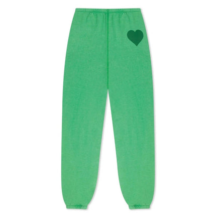 SPRWMN Jade Heart Sweatpants Green Pull On Jogger Loungewear Women's M