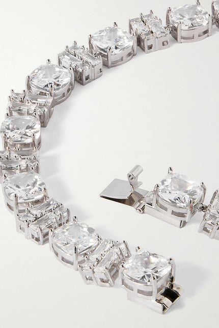 PACO RABANNE Embellished Necklace CZ Crystal Oversized Silver and Clear NIB