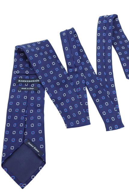 HAMMER MADE Multi Clover Silk Neck Tie Navy Blue Limited Edition Businesswear OS