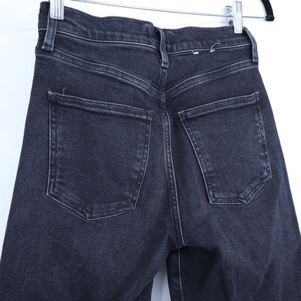 AGOLDE Harper Wide Leg Jeans Radius Black Mid Rise Zip Fly Women's 24