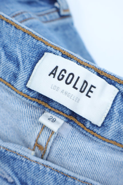 AGOLDE Nico High Rise Slim Jeans Chronicle Blue Light Wash Ankle Cut Women's 29