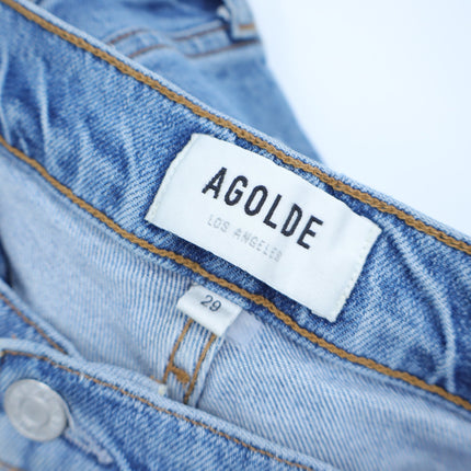 AGOLDE Nico High Rise Slim Jeans Chronicle Blue Light Wash Ankle Cut Women's 29
