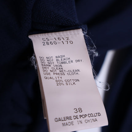 PAS DE CALAIS Cotton Linen Cardigan Navy Blue Long Sleeves Women's 38/US 4-6