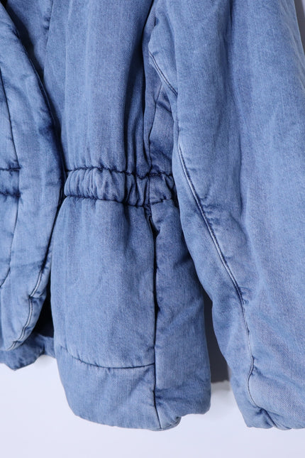 BA&SH NEW Blouson Caly Denim Puffer Lady Jacket Blue Jean Lagenlook Women's 2/M