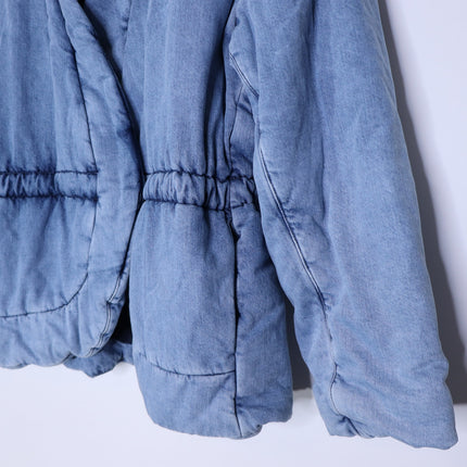 BA&SH Blouson Caly Denim Puffer Jacket NWT Lady Blue Jean Lagenlook Women's 2/M