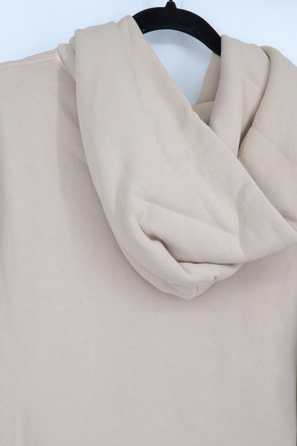 MADHAPPY Beige Classic Hoodie Fleece Sweatshirt Midweight Hoodie Women's L
