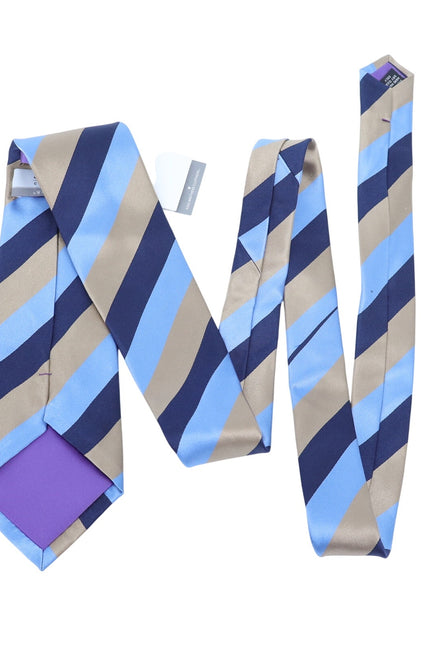 KING BROTHERS Diagonal Stripe Neck Tie NWT Blue and Gold Businesswear Formal OS