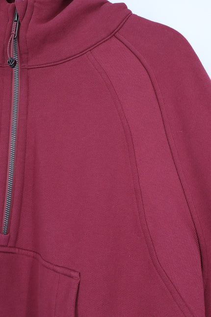 LULULEMON Oversized Scuba Hoodie Mulled Wine Half Zip Sweatshirt Women's XL/XXL