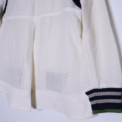 VERONICA BEARD Smith Rib Trim Jacket Off White Black Bomber Casual Women's 2