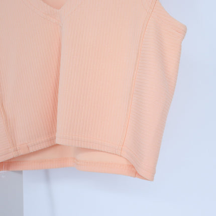 Lululemon Ribbed Cropped Tank Top Peach Bellini NWT Softstreme Women's 4
