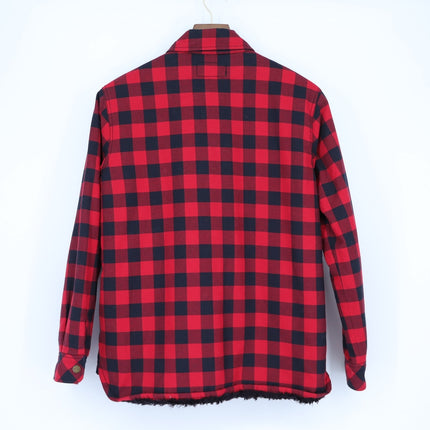 Current/Elliott Plaid Sherpa Jacket Red Black Buffalo Check Women's 1/US 4