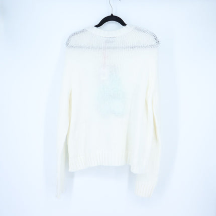 Wooden Ships Ski Babe Crew Sweater White NWT Graphic Pullover Women's M/L