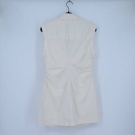 Veronica Beard Maura Mini Dress Ecru NWT Chambray Cap Sleeve Women's 8