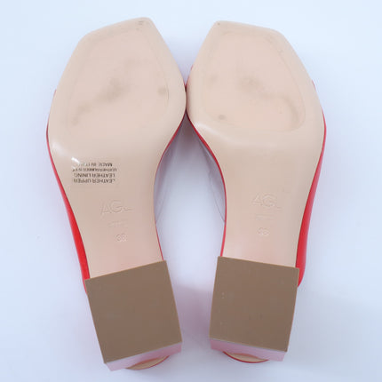 AGL Angie Leather Slide Red Heeled Sandals Art To Wear Women's 38/US 8
