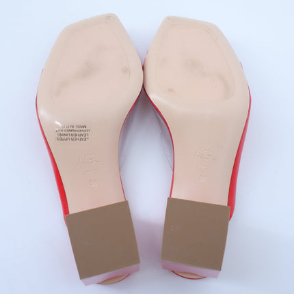 AGL Angie Leather Slide Red Heeled Sandals Art To Wear Women's 38/US 8