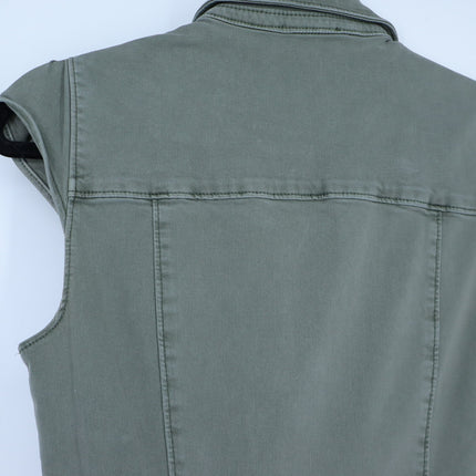 PAIGE Jaxsyn Denim Dress Vintage Ivy Green Belted Button Front Women's 0