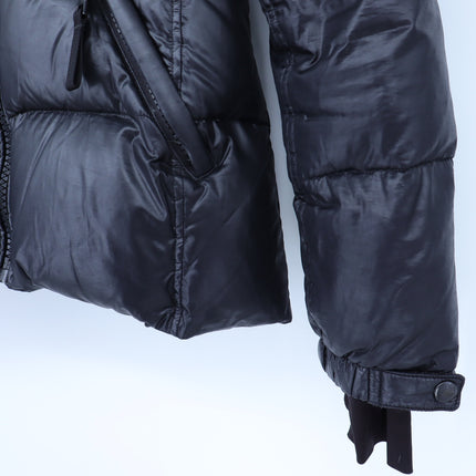 SAM. Blake Down Puffer Coat Black Raccoon Trim Quilted Jacket Women's M