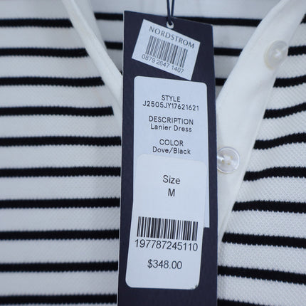 VERONICA BEARD Lanier Striped Polo Mini Dress Black and White NWT Women's M