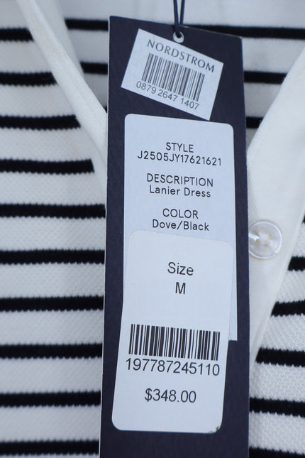 VERONICA BEARD Lanier Striped Polo Mini Dress Black and White NWT Women's M