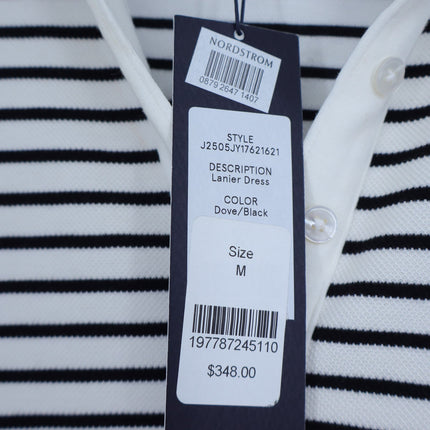 VERONICA BEARD Lanier Striped Polo Mini Dress Black and White NWT Women's M