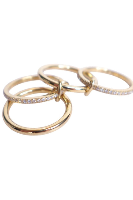 ELECTRIC PICKS Heiress 4 Stacked Gold Ring Minimalist and Stone Size 5