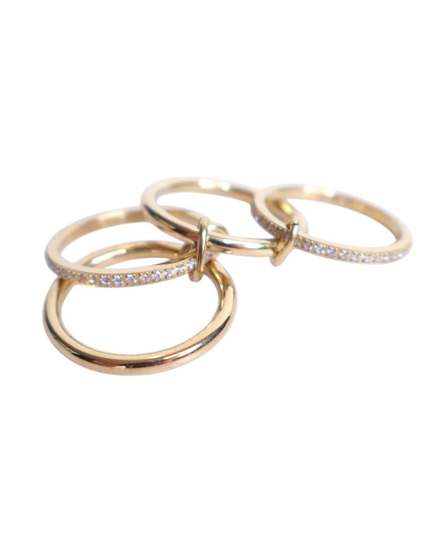 ELECTRIC PICKS Heiress 4 Stacked Gold Ring Minimalist and Stone Size 5