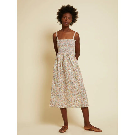 Nation Ltd Embry Midi Dress Dear Abby Floral Smocked Strappy Sleeve Women's XS