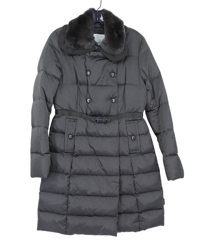Moncler Alchemille Giubbotto Down Puffer Coat Brown Double Breasted Women's 2/M