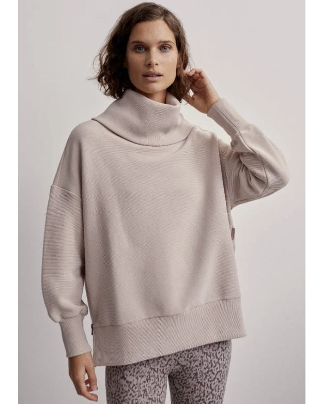 Varley Milton Pullover Sweatshirt Mushroom Beige Oversized Ottoman Women's S