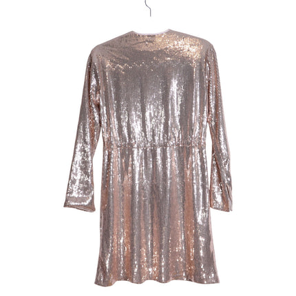 EMERSON FRY Sequin Keyhole Dress NWT Blush Long Sleeve Lined Women's XS