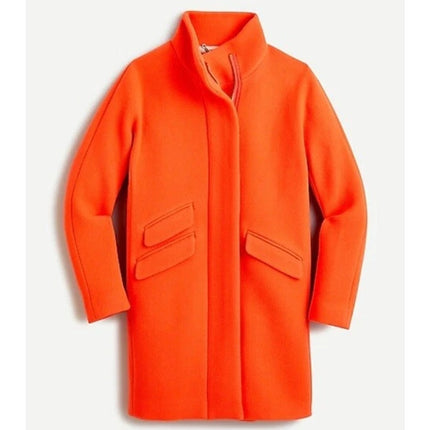 J. CREW Cocoon Coat NWT Italian Stadium Cloth Wool Blend Hunter Orange Women's 2
