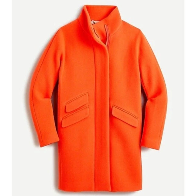 J. CREW Cocoon Coat NWT Italian Stadium Cloth Wool Blend Hunter Orange Women's 2