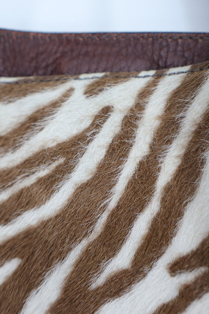 PRADA Spectrum Zebra Print Crossbody Bag Dyed Calf Fur Convertible Luxury Purse