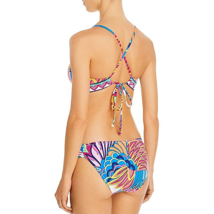 TRINA TURK Paradise Plume 2pc Bralette Top and Shirred Hipster Bikini Women's S