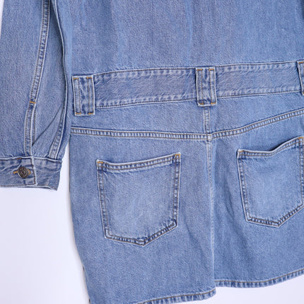 GANNI Washed Denim Long Sleeve Mini Dress Indigo Long Sleeve Women's 36/ US 4