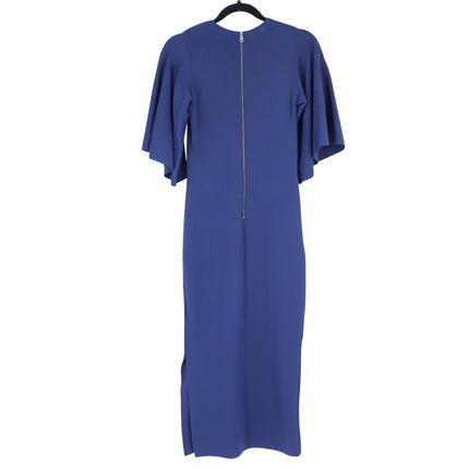 TED BAKER Lounia Bodycon Midi Dress Navy Blue Flare Sleeve Women's 2