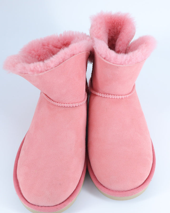 UGG Classic Bailey Zip Mini Boots Pink Blossom Sheepskin Winter Boot Women's 9