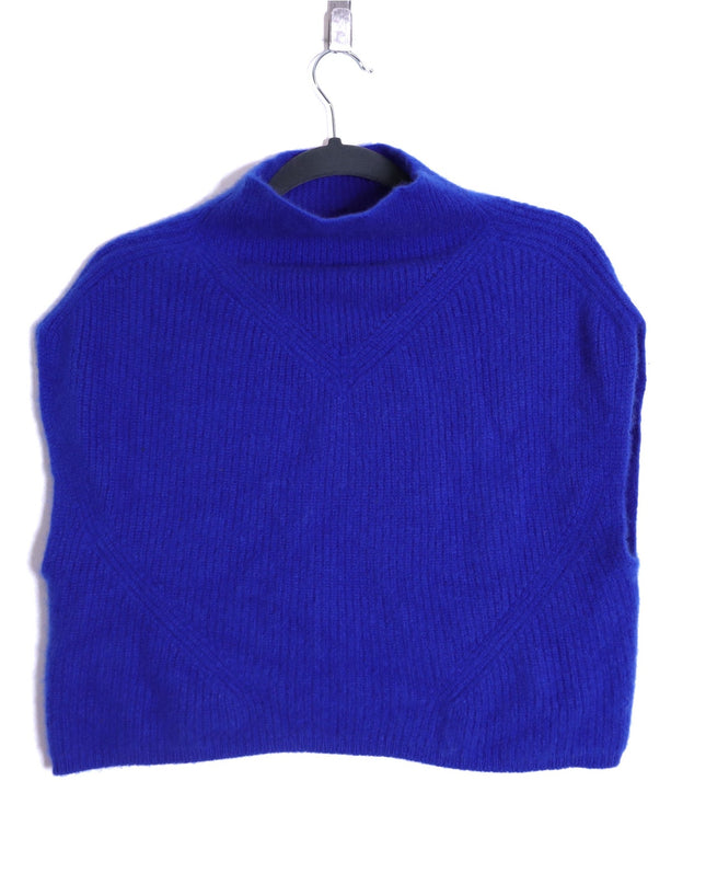 BY ANTHROPOLOGIE Oversized Ribbed Cashmere Sweater Vest Dark Blue Women's XS