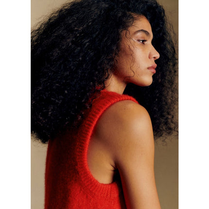 SEZANE Samuel Jumper Vest Red NWT Pullover Sleeveless Sweater Women's S