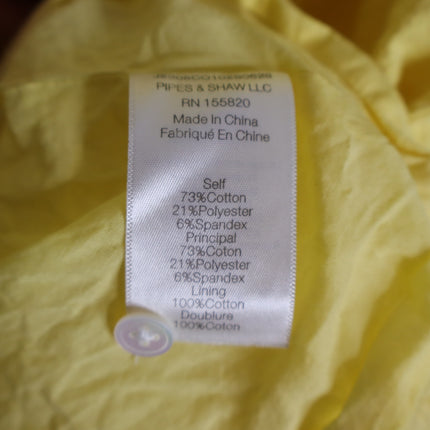 VERONICA BEARD Yellow Harrow Tiered Seersucker Mini Shirt Dress Women's M