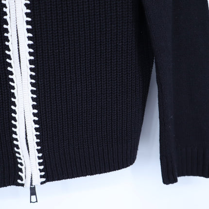 Lisa Todd Romancin Ribbed Heart Sweater Knit Jacket Black Intarsia Women's S