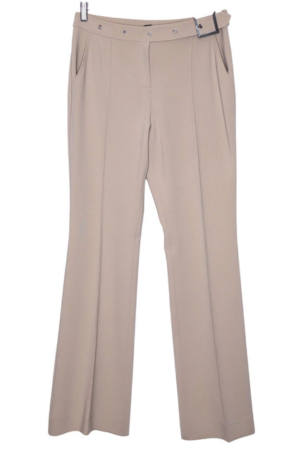 ST. JOHN Belted Wide Leg Trouser Beige High Waist Dress Pant Casual Women's 4