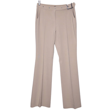 ST. JOHN Belted Wide Leg Trouser Beige High Waist Dress Pant Casual Women's 4