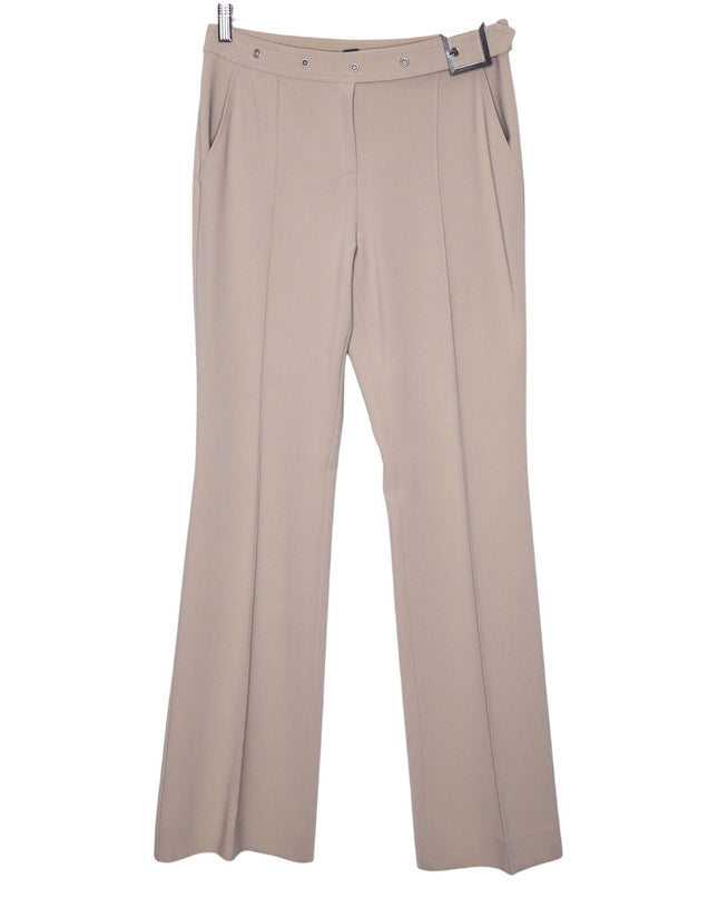ST. JOHN Belted Wide Leg Trouser Beige High Waist Dress Pant Casual Women's 4