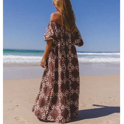 DAUGHTERS OF INDIA Dahlia Maxi Dress Maple Printed NWT Belted Linen Women's S