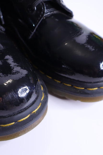 DR. MARTENS 1460 Patent Leather Combat Boots Black Lace Up Women's 7