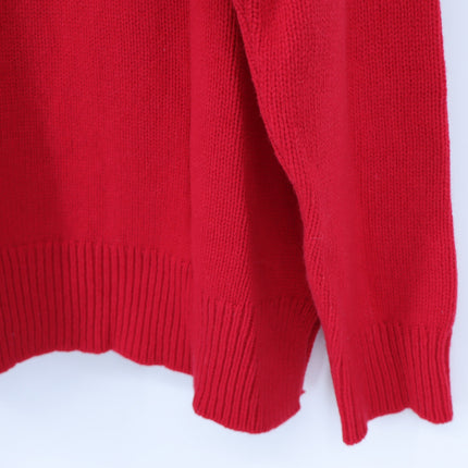 Zara Wool Pullover Sweater Red NWT Oversized Crew Neck Long Sleeve Women's L