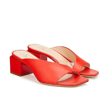 AGL Angie Leather Slide Red Heeled Sandals Art To Wear Women's 38/US 8